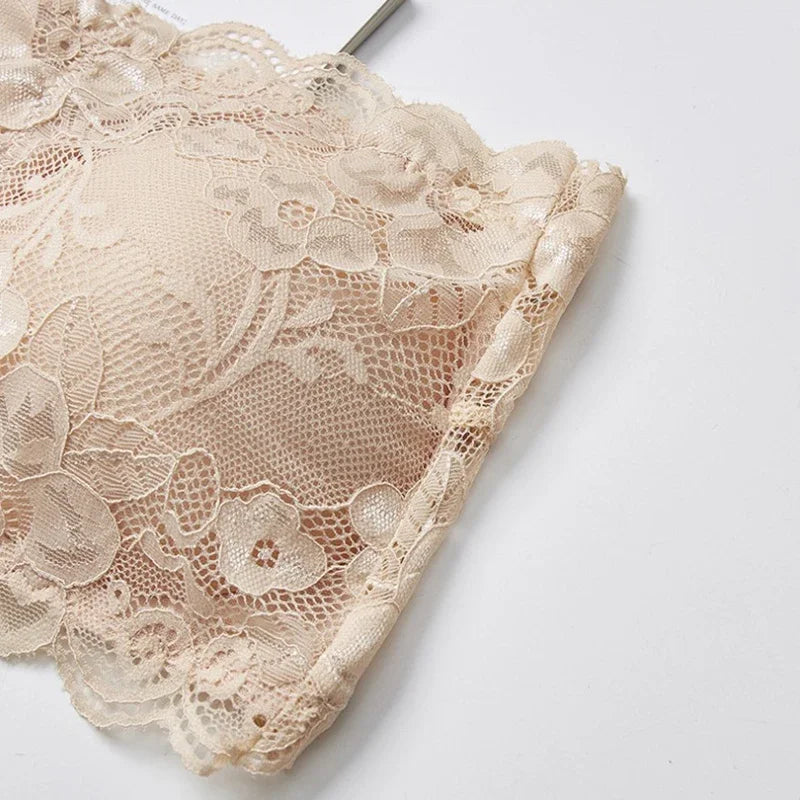 Lace Invisible Strapless Bras Women'S Solid Wrapped Chest Sexy Tube Top Underwear Female Beautiful Tank Top Seamless Crop Top