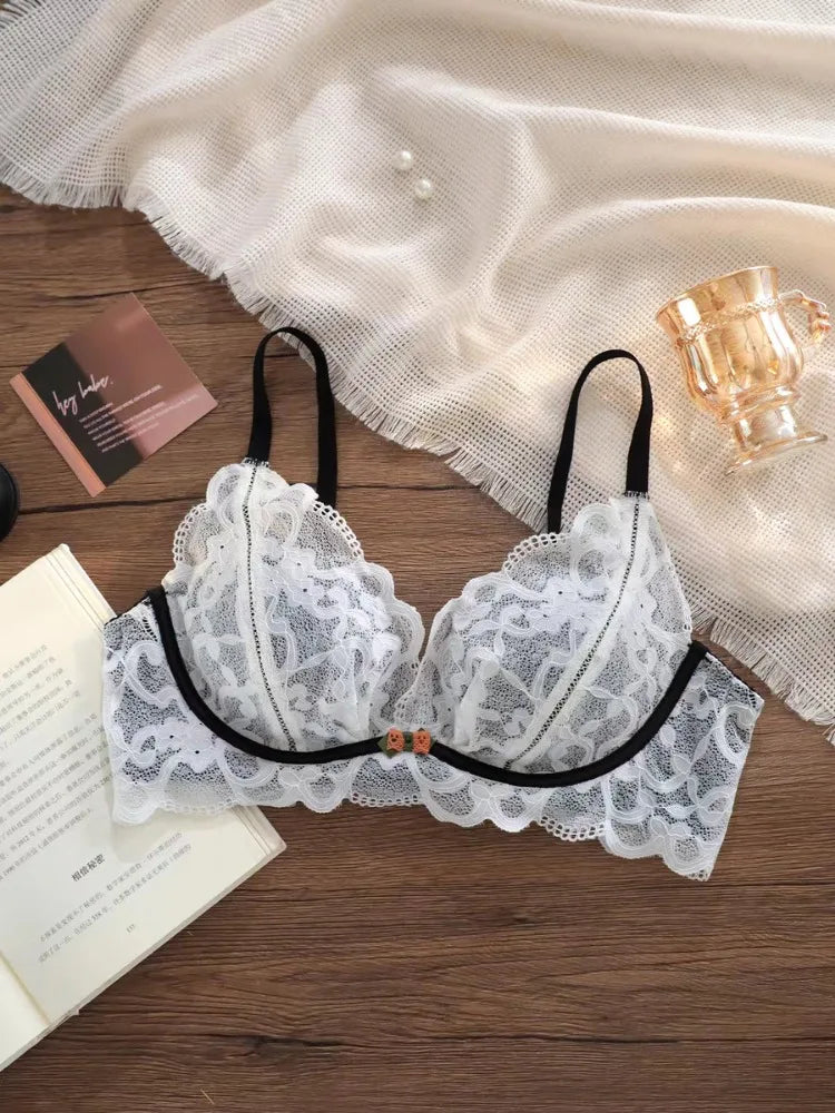 Hot New Sexy Lace Wireless Bra Small Bust Lift No Gaps Anti-Armpit Fat Anti-Sagging Comfortable Women Daily Bra