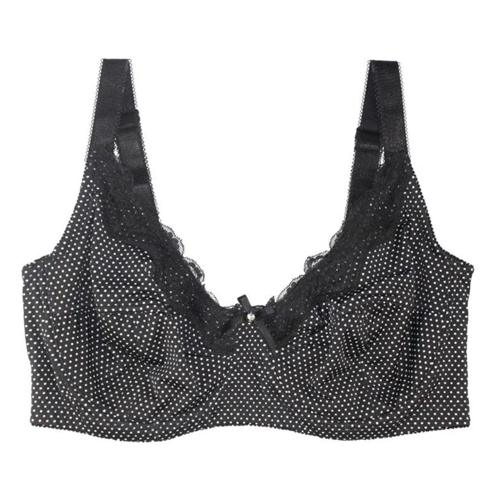 Mierside D0295 Fashion Polka Dot Women's Bra Plus size Bra Lingerie Gray/Black/Brown C/D/DD/DDD/E/F/G