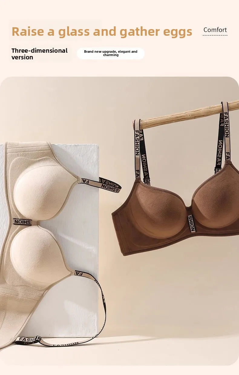 Ultra Push Up Bra 6CM Padding for Women Seamless Wireless Bra Full Coverage Gathers Side Fat Lifts Thermal Fleece Lined Bra