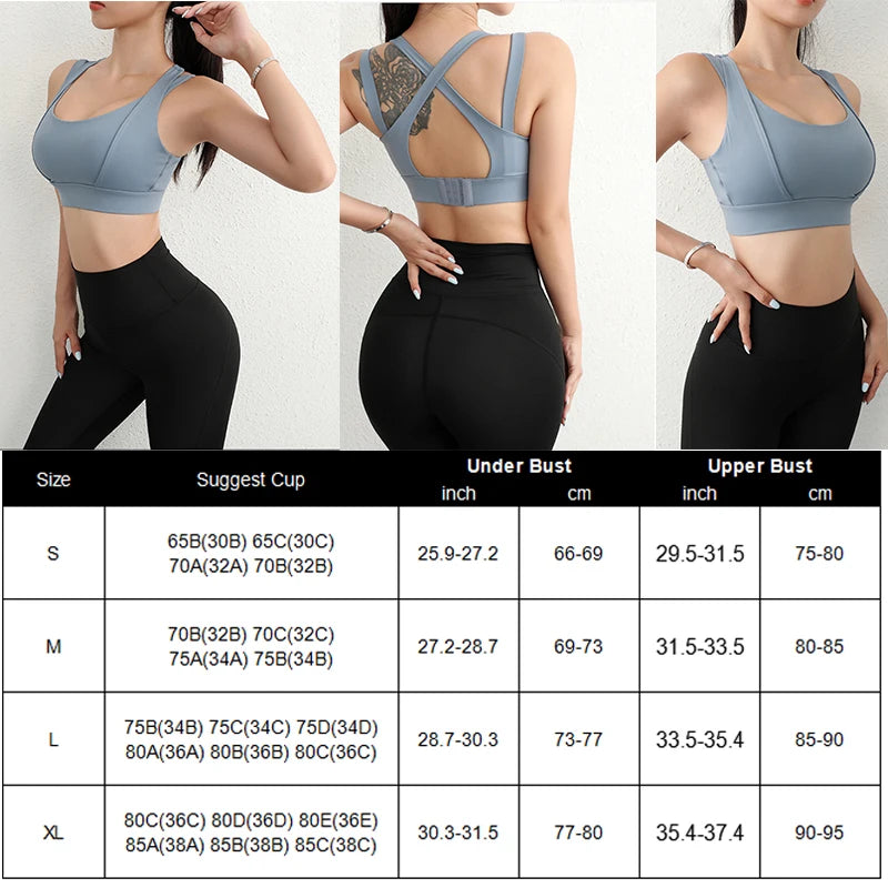 Aiithuug Sports Bras for Yoga Gym Workout Crop Top Fitness Tops Bounce Control Jogging Bras Push Up Running Top Active Wear