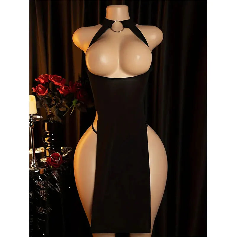 Women's Ultra Hot Porno Babydoll Dresses Hollow Out Open Breasts/Crotchless Erotic Lingerie With Thongs Night Of Desire Sex Toys