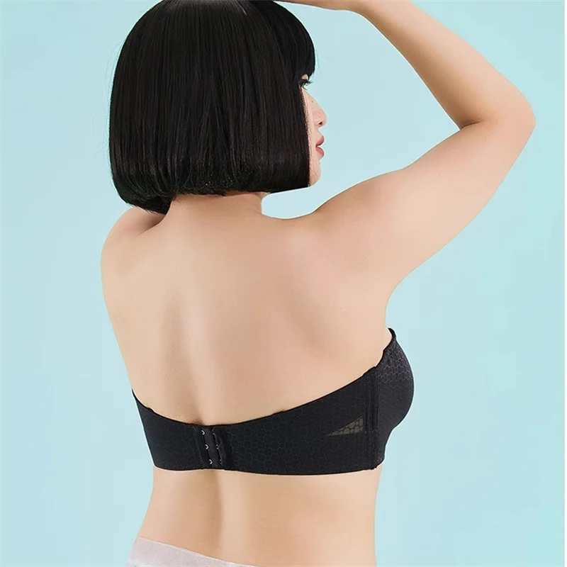Strapless Bra For Women Minimizer Wrap non-slip Top Thin Bra Invisible Black White