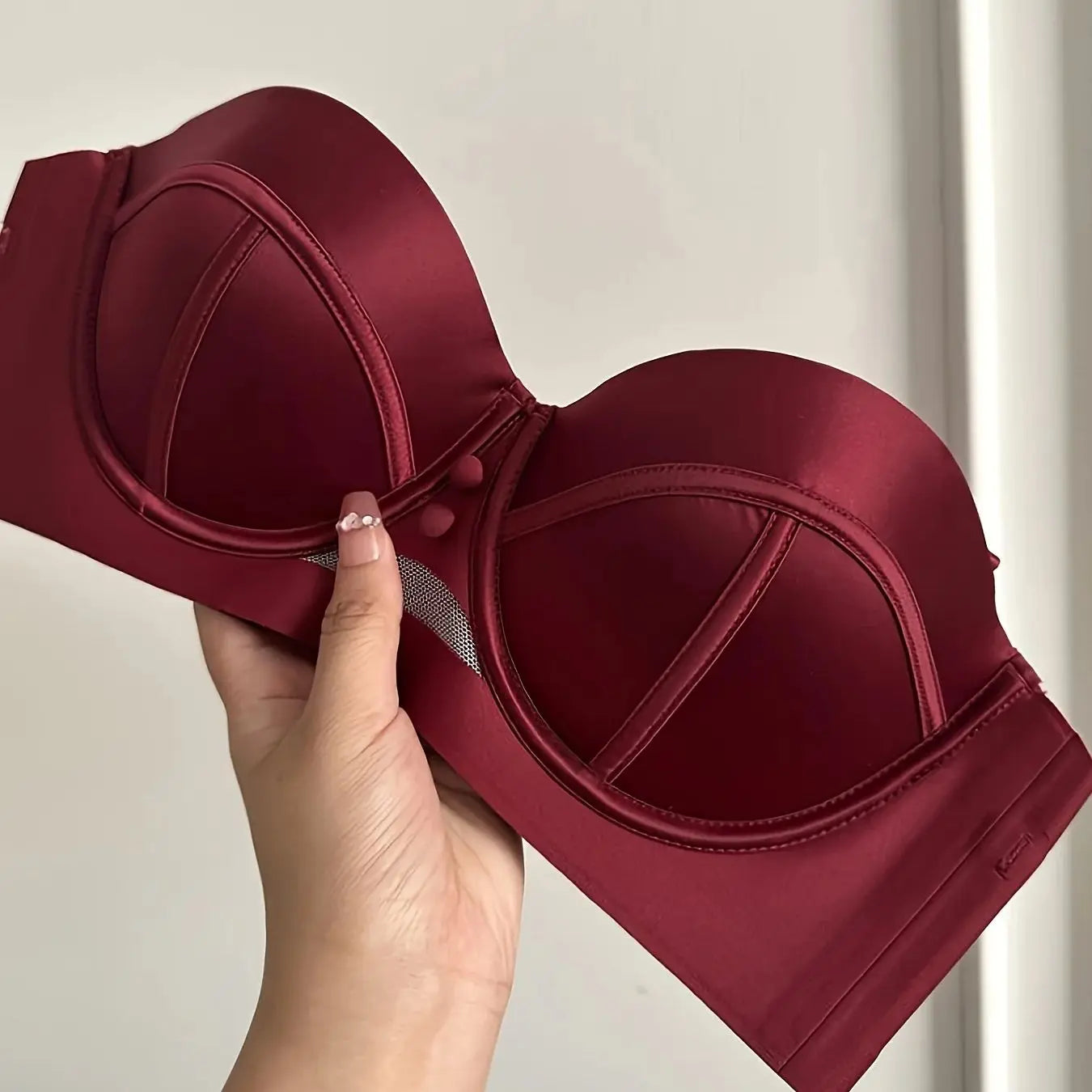 Red lingerie women's sexy seamless bra small bust size detachable shoulder strap bra