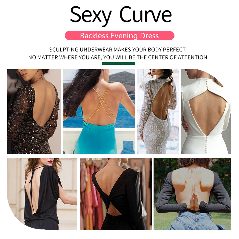 Seam-free Womens Low Cut Plunge Bra Wire Lifting Deep U Shaped Multi-Way Push Up Convertible Plunge Backless Sexy Bra
