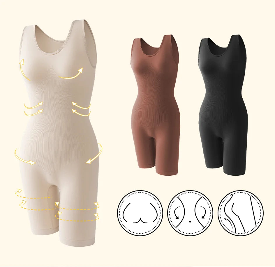 1Peice Shaping Shapewear Bodysuit Tight Body Shaper Black Top