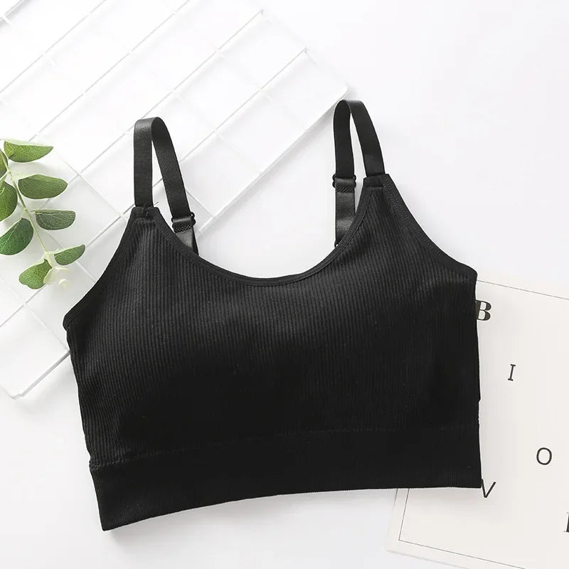 Wireless Seamless Bra for Women Cotton Comfort No Steel Ring Padded Sports Lingerie Top Beauty Back Multi Color Bralette