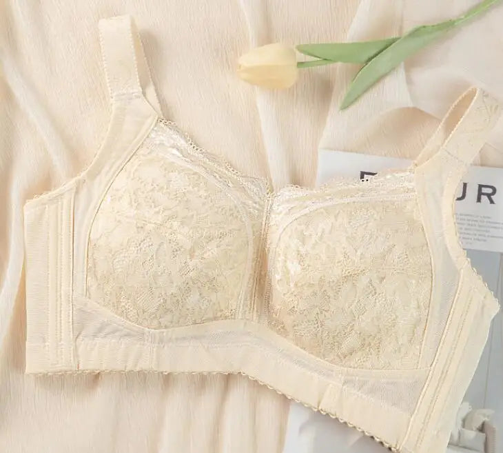 Wireless Minimizer Bras for Women Full Coverage Non Padded Lace Embroidery Underwear Female Lingerie 36 38 40 42 44 46 F G H I J