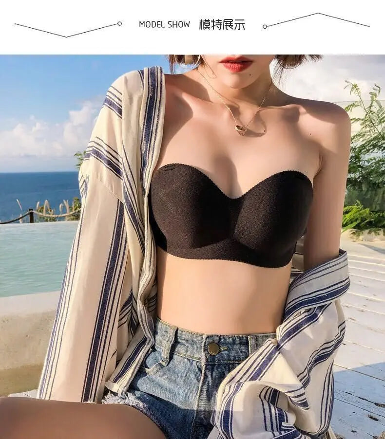 3pcs Sexy Strapless Bras Womens Wireless Bralette Soft Female Underwears Ladies Seamless Bras Breathable Backless Invisible Bras