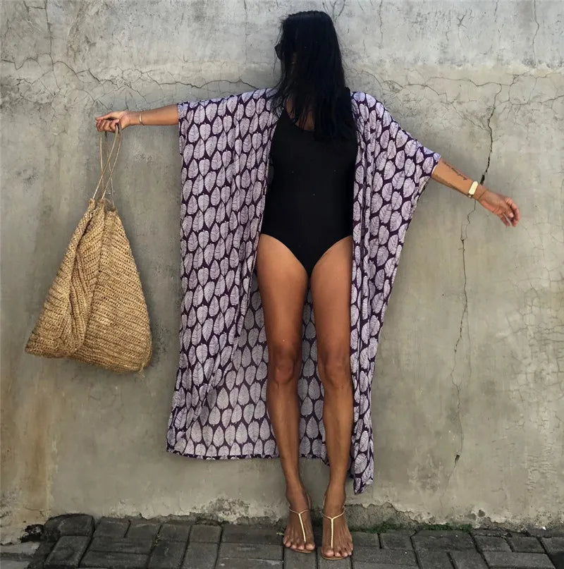 Women's Beach Cover Ups Button Down Sunscreen Bikini Swimwears Vacation Bamboo Maxi Sundress Oversized Bathing Suit Cover Ups