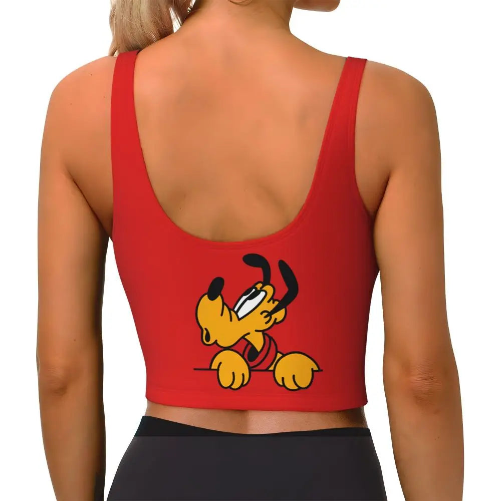 Custom Pluto Anime Manga High Impact Sports Bras for Women Classic Seamless Workout Yoga Crop Tank Tops