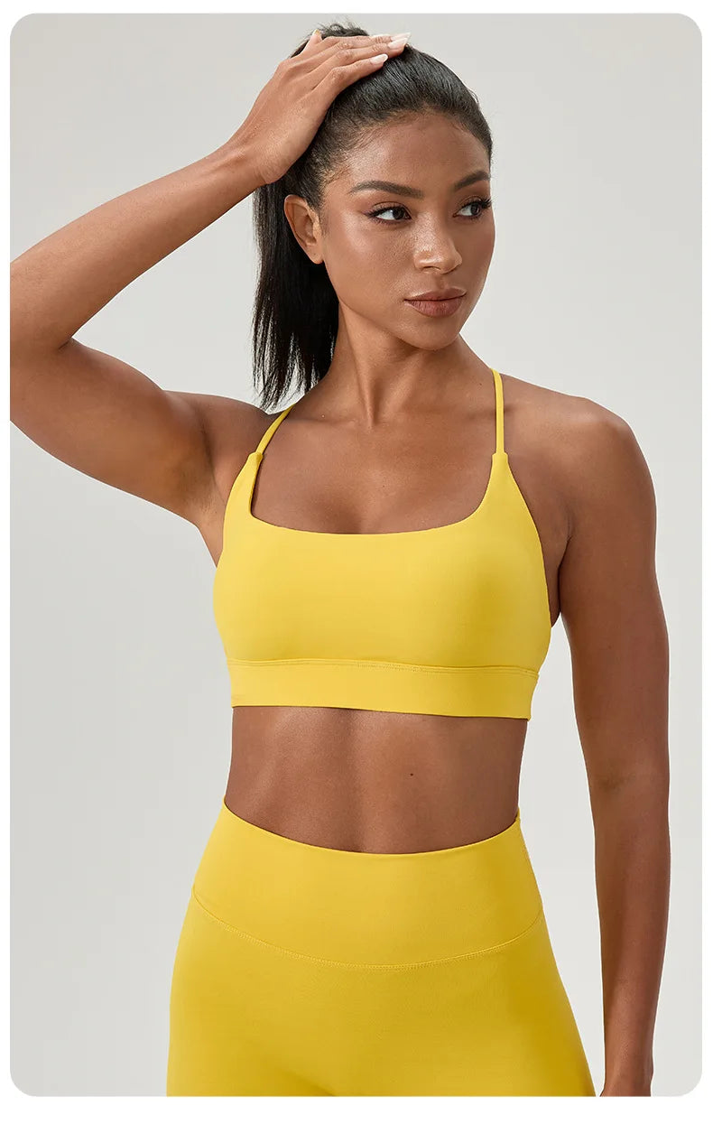 Women Beauty Back Yoga Bra Shock Absorption Sports Underwear High Elastic Fitness Running Vest Breathable Support Sports Bras