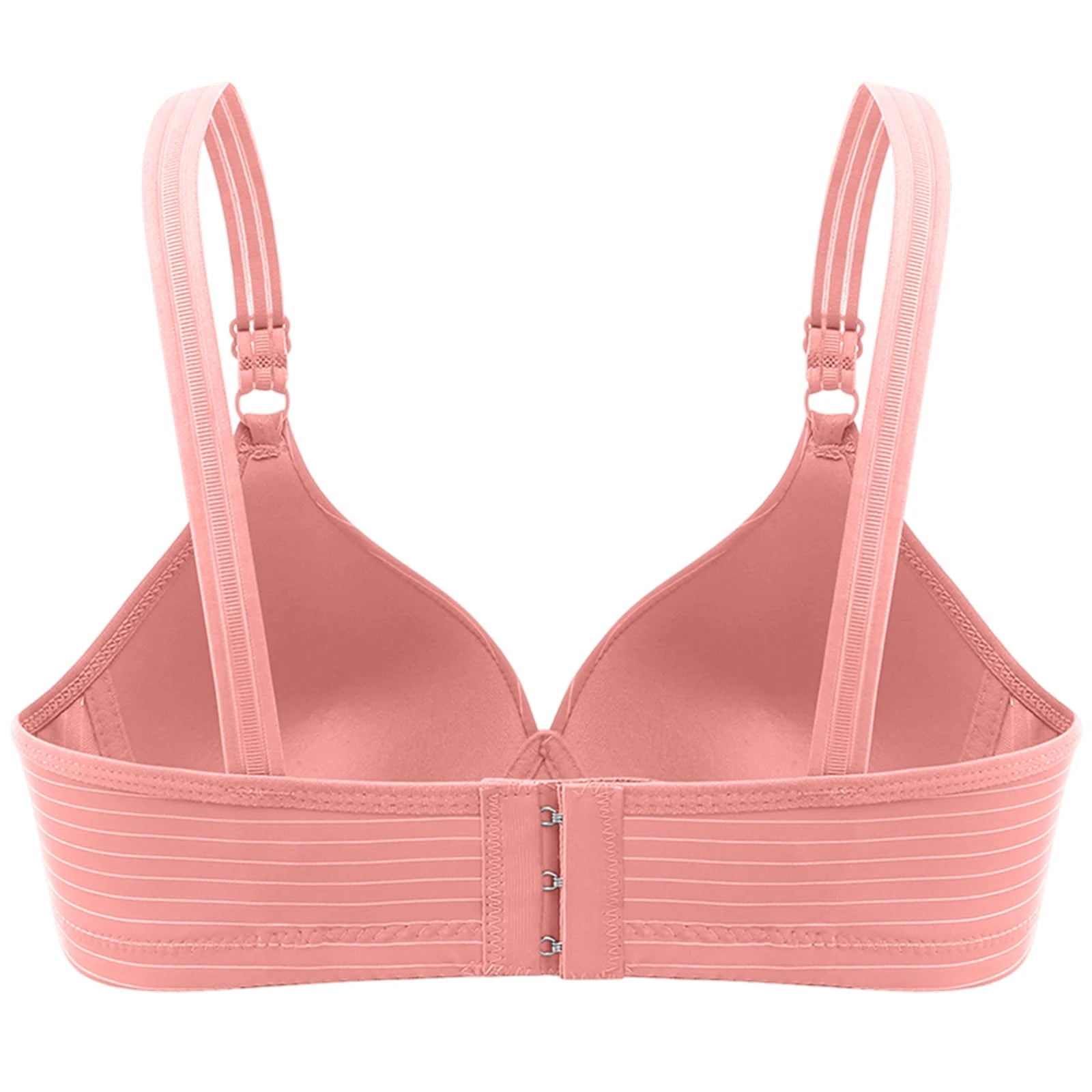 Wireless Underwear Women Bra Stylish Adjustable Straps Striped Bra Decorative Pendant Smooth Molded Cup Vest Style Lingerie