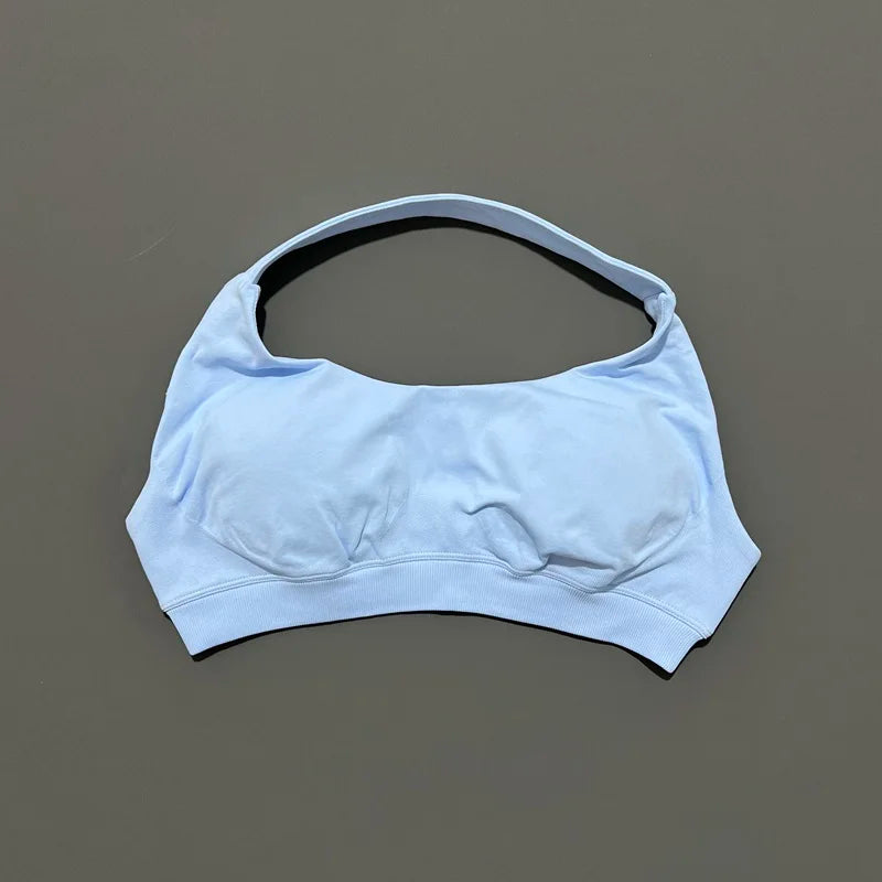 Sports Bra Women Halter Neck Open Back Seamless Yoga Bras Breathable Elastic Top Gym Running Workout Fitness Sports Bras