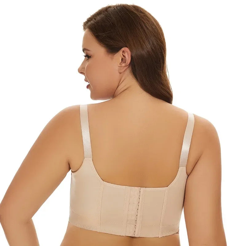 New Full Back Coverage Push Up Bras Women's Hide Back Fat Deep Cup Shapewear Fat Smoothing Uplift Underwire Bra for Big Bust