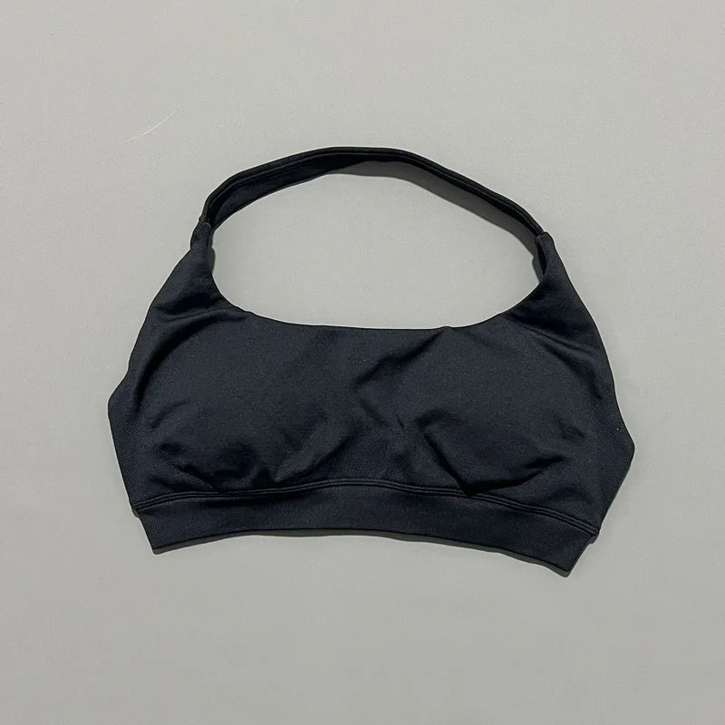 Sports Bra Women Halter Neck Open Back Seamless Yoga Bras Breathable Elastic Top Gym Running Workout Fitness Sports Bras