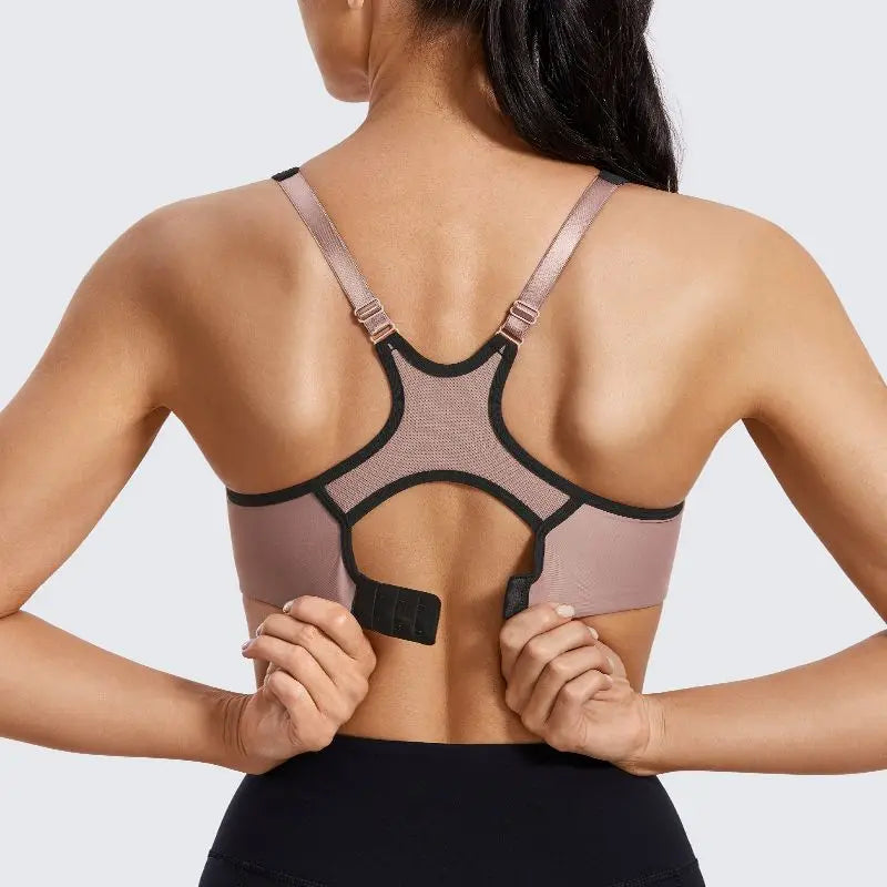 Sports Bra Women Shockproof Push Up Full Support High Impact Racerback Lightly Lined Underwire Undrwear Bras
