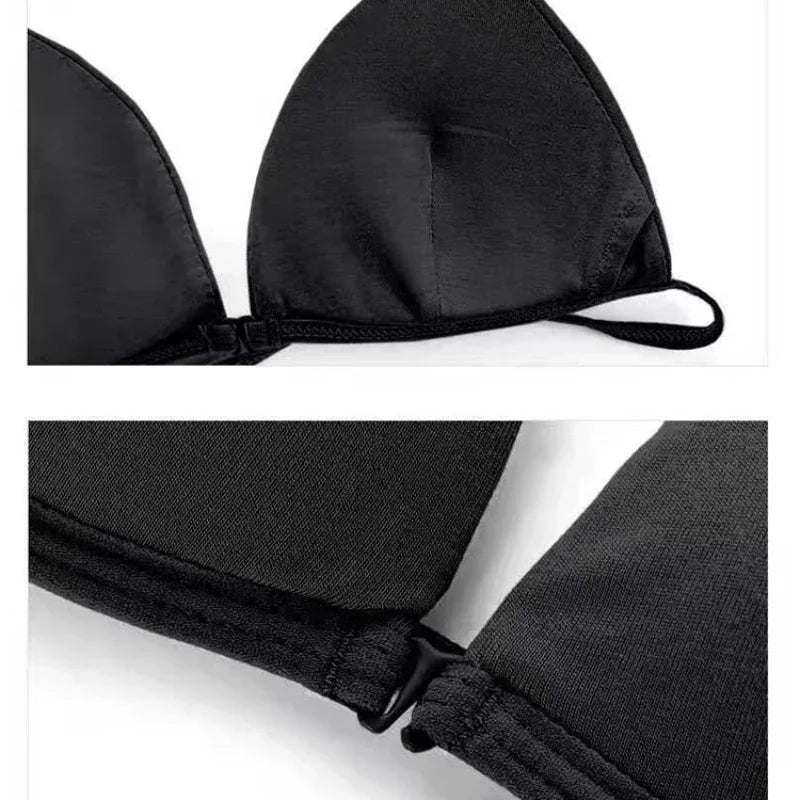 Bralette French Triangle Cup Bras for Women Comfort Cotton Bra Girl Summer Thin Soft Sexy Push Up Seamless Invisible Underwear