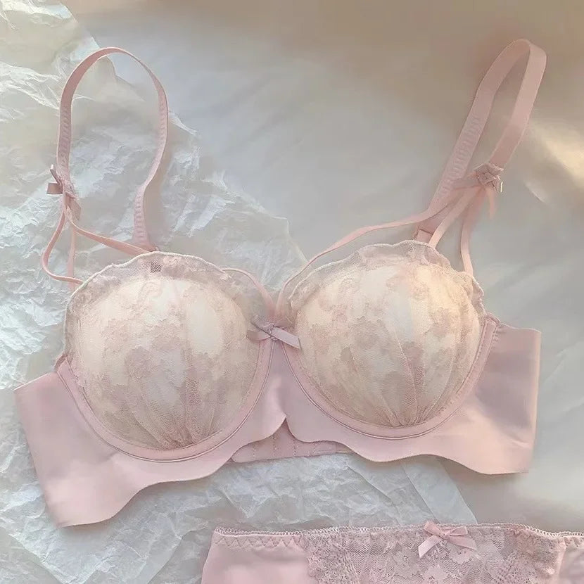 Sexy Bras Women's Preventing Sagging Pure Desire Aesthetic Lace Wireless Bralette Explosive Popular Style Small Bust Gathered