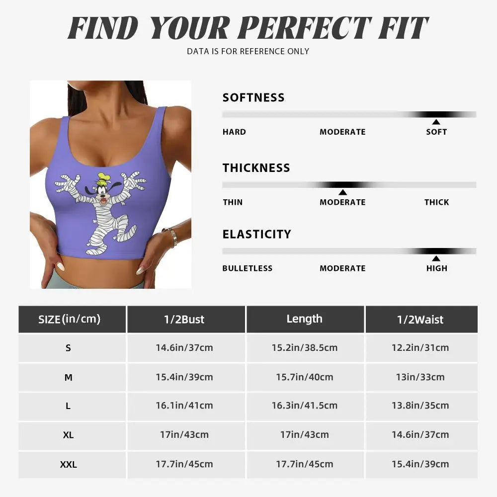 Custom Goofy Cartoons High Impact Sports Bras for Women Mangas Seamless Workout Running Crop Tank Tops