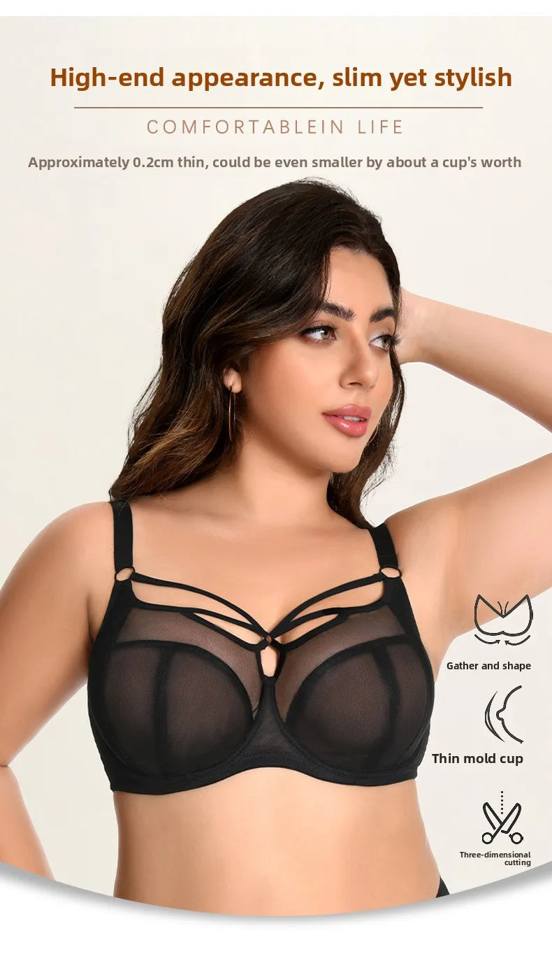 Minimizer Bra for Plus Size Women Full Coverage Wireless Bra D-I Cups | Anti-Sagging Support Breathable Minimize Bust Size