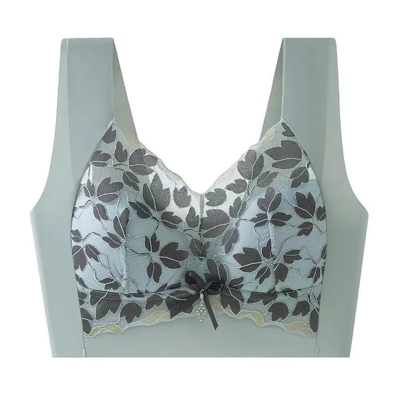 Women's Seamless Bras Lace Sexy Lingerie Bra Anti-Sagging Large Size Underwear Comfortable Breathable Non Steel Ring Vest Bra