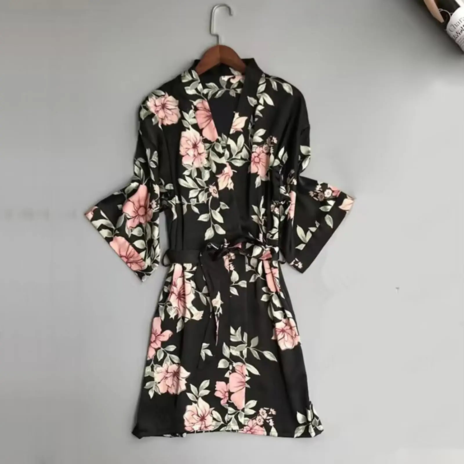 Women'S Printed Sleepwear Loose And Comfortable Lace Five Piece Set Sleeveless Camisole Nightdress Home Clothing Bathrobe