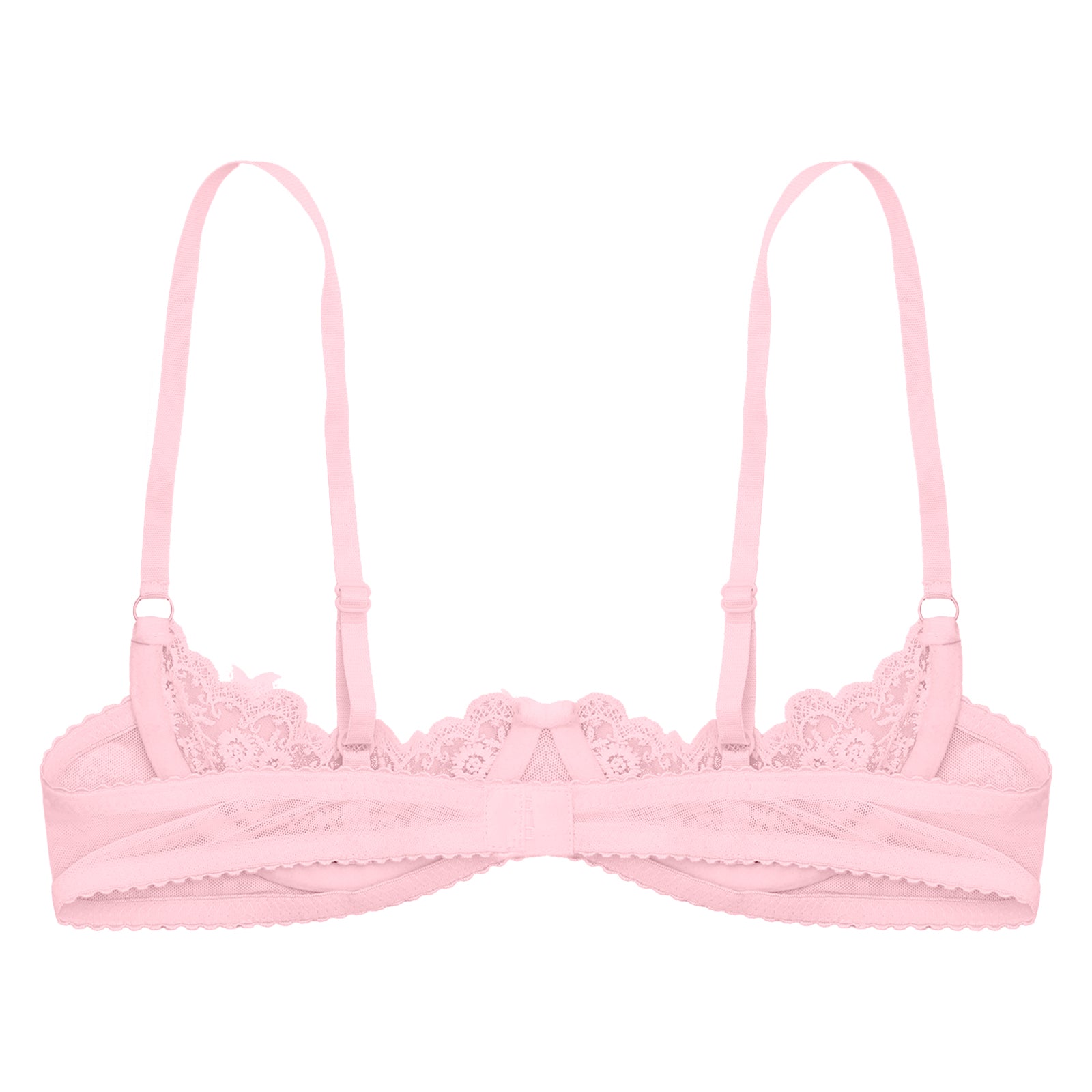 Women Sexy Half Cup Bras Open Nipple Lingerie Bra Top Sheer Floral Lace Underwired Underwear Adjustable Straps Unlined Brassiere