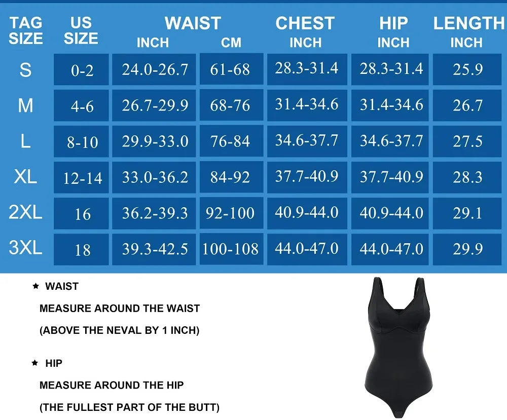 Women Shapewear Bodysuit Shaper Waist Trainer Corset Deep V Neck Slimming Underwear Built-in Bra Camisoles Tops Tummy Control