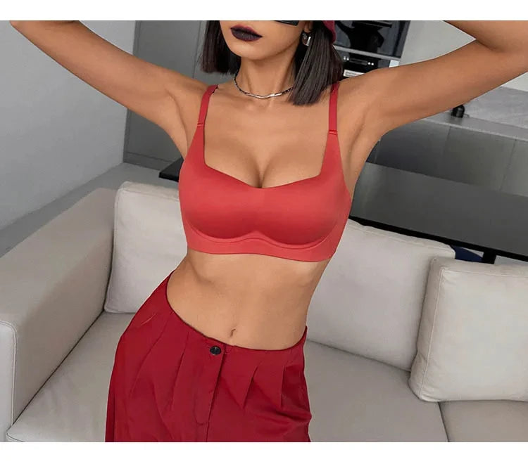 Sexy Push Up Bras French Women's Underwear Wire Free Female Gather Bralette Seamless Iingerie Ladies Comfort Brassiere