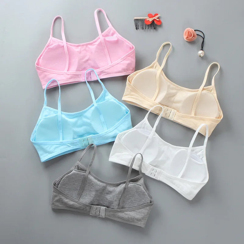 Wireless Comfortable Sports Bra Vest for Teenage Girls Student Kids Young Children Solid Small Underwears Underclothes