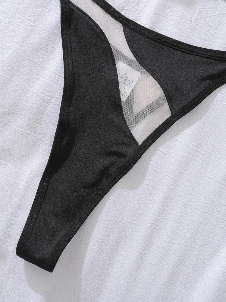 Lingerie Ultra Sexy With Sleeve Halter Bra Tulle Underwear Ensemble Lingeries Natural Clothes Female Skinny Underwear