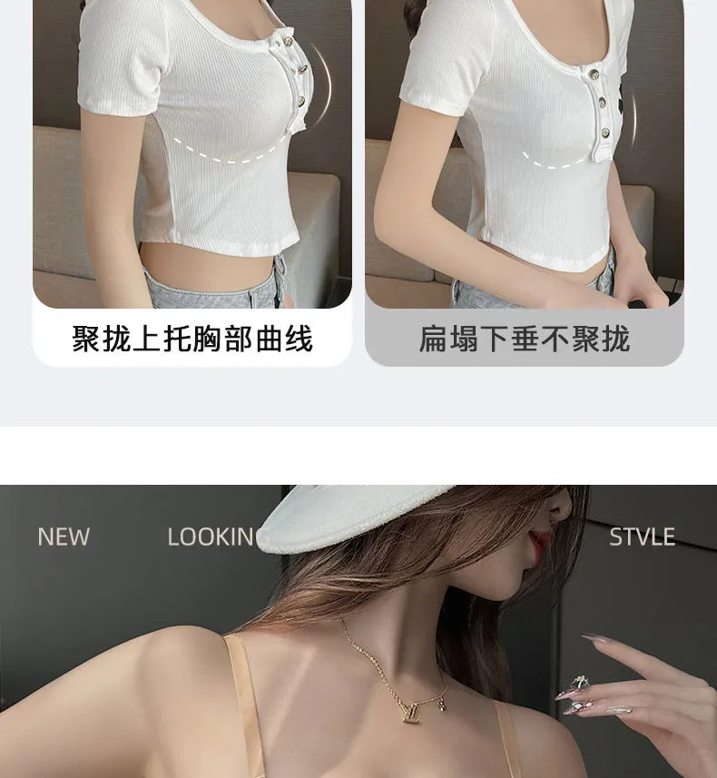 YUQI Push Up Bra Seamless Lingerie for Women Add Two Cups Half Cup Lift Sexy Lingerie Unlined Demi Bra Small Bust Support  Style