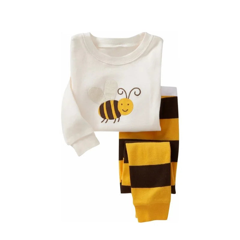 kids pajamas set baby pijama boys animal embroidery sleepwear girls cute 100% cotton soft nightwear children clothing homewear
