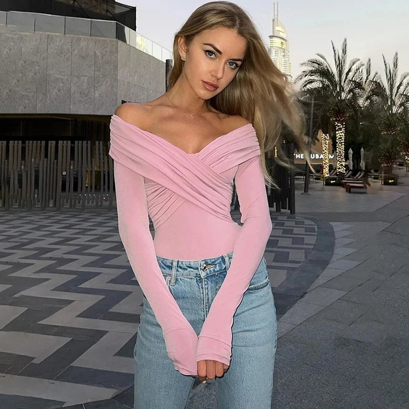Sexy Women New three piece set Bodysuits Spring Backless Corset Slim Fashion Crossed Long Sleeves Casual Elegant Female Clothing