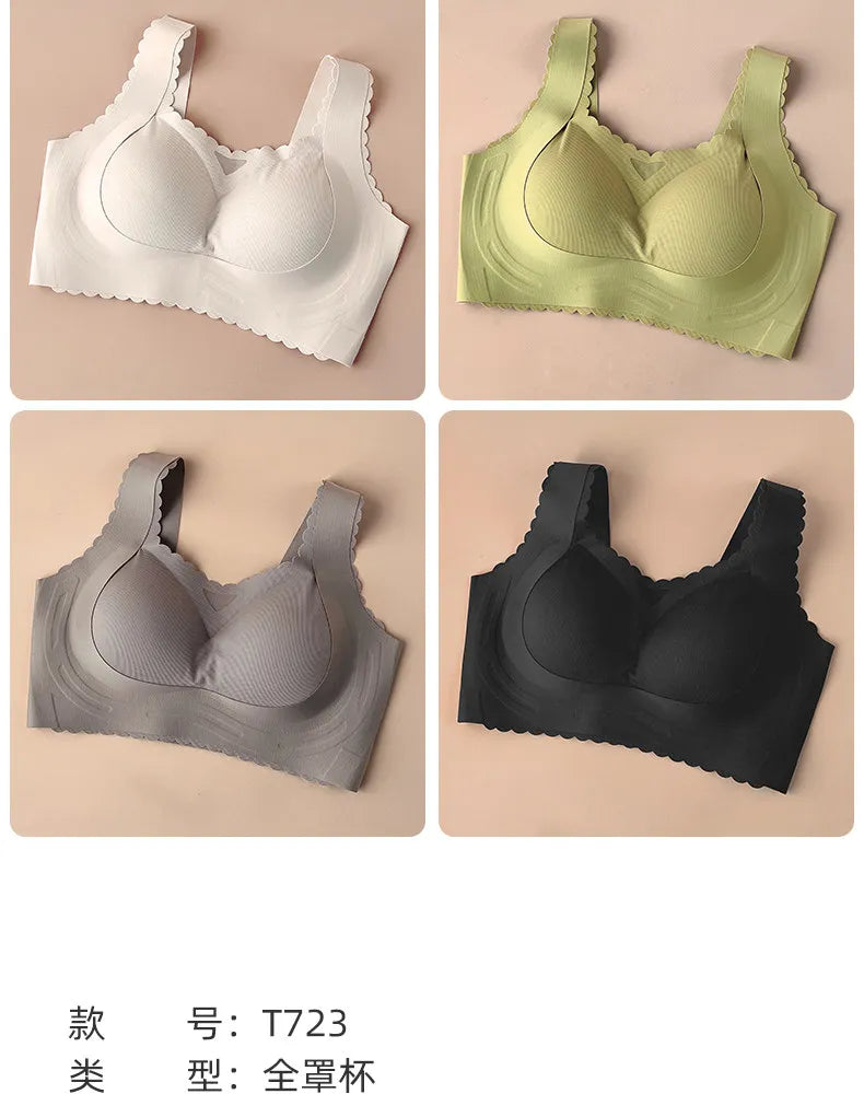 Bras for Women Minimiser Full Coverage Large Bust Wireless Push Up Anti Droop Seamless T-Shirt Bra Plus Size Everyday Bra