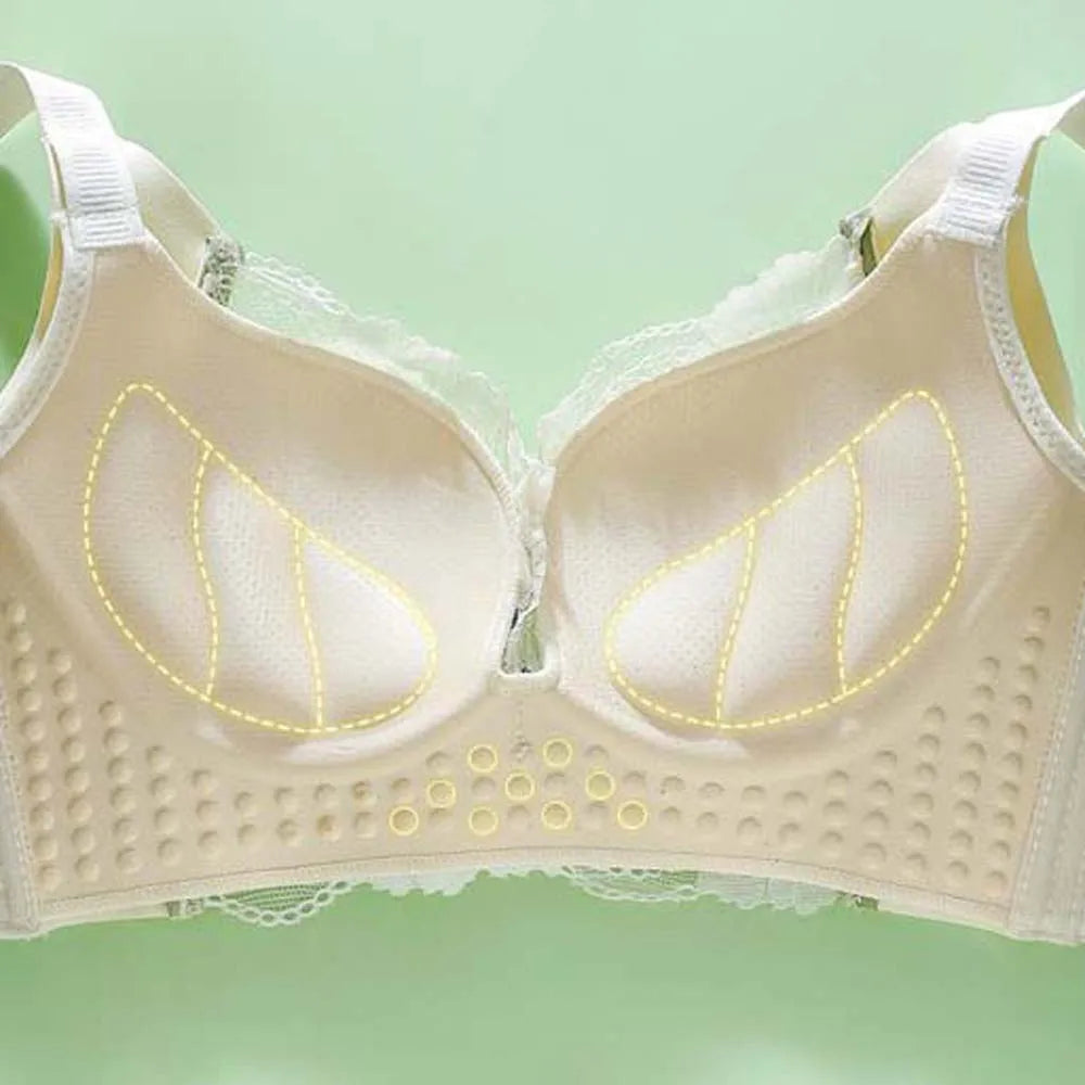 Gathered Breasts Wireless Deep V Bra Shockproof Close-fitting Brassiere for Women Anti-sagging Lingerie Seamless Lace Bras Girls