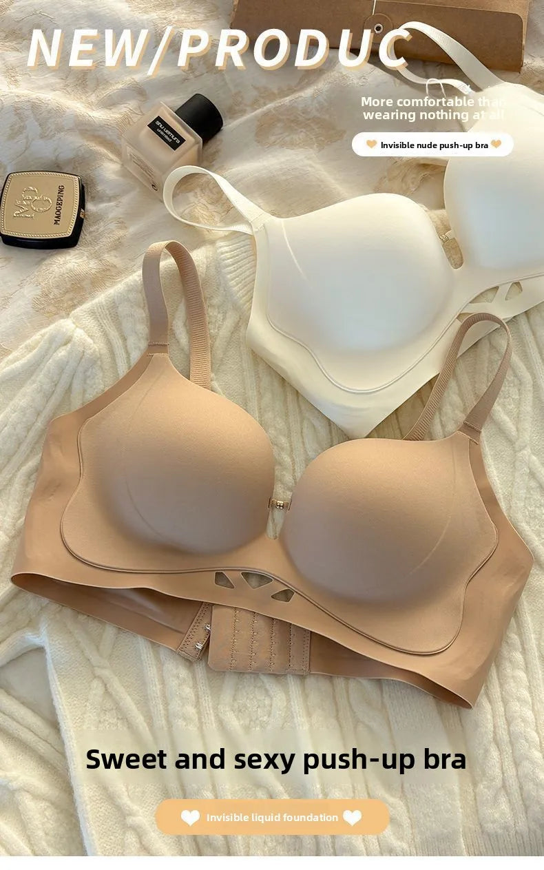 Push Up Bras for Small Chest  Invisible Skin Tone Plunge Bra with Lift No Show Coverage Comfortable Minimizer Strapless Adhesive