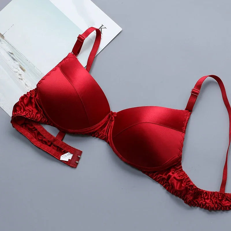 Comfortable Double Sided Silk Bra Without Steel Rims for Women B Cup Thin Oversized Wireless Bra  Soft Comfort Lingerie