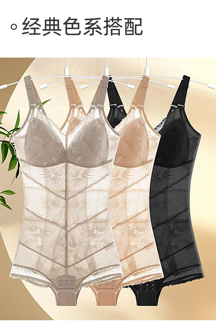 Shapewear One-Piece Fixed Cup Non-Slip Side Breast Slimming Shaping Bodysuit Womens Underwear Women Body Shaper