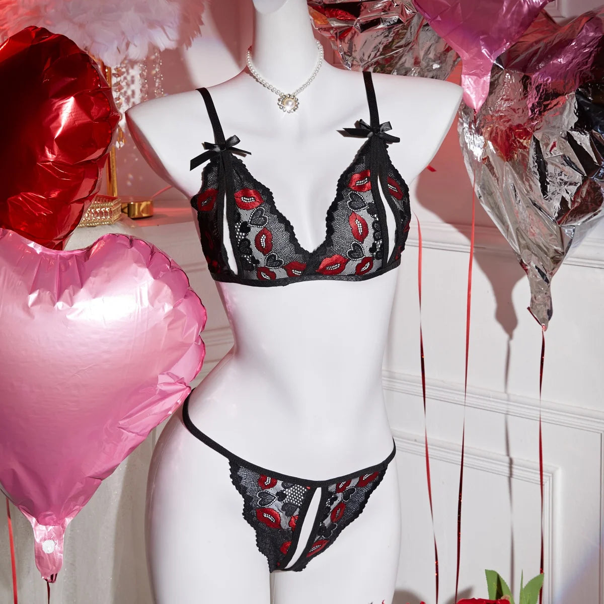 Sexy Adult Lingerie Sets Lace Embroidery Open Bra Suit Erotic Hot Crotchless Thong 2PCS Set Female Camisole Ultra Thin Underwear