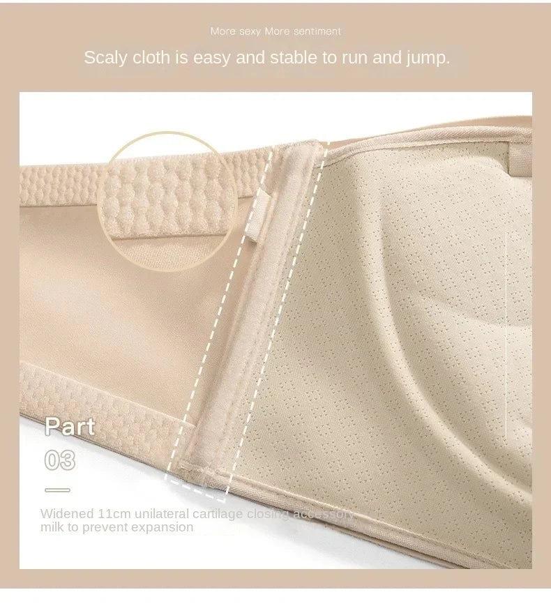 Strapless Women's Underwear Non-slip Gathered Small Chest Tube Top Beautiful Back Invisible Anti-light Wedding Women's Bra