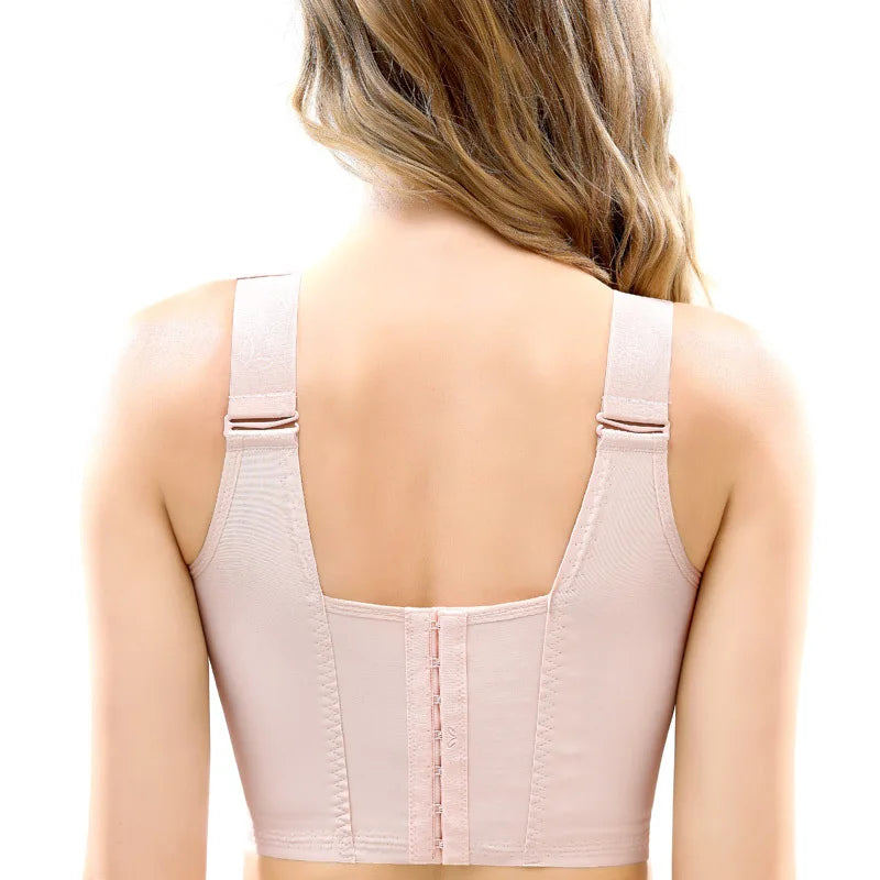 Front Closure Posture Bra  Comfort Bras for Women Full Coverage Back Support Wireless Seamless Widen Side Soft Brassiere