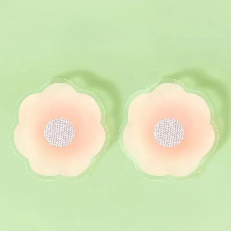 2Pcs Women Sexy Silicone Breast Lift Up Nipple Cover Reusable Bra Stickers Self Adhesive Invisible Chest Petals Strapless Bras