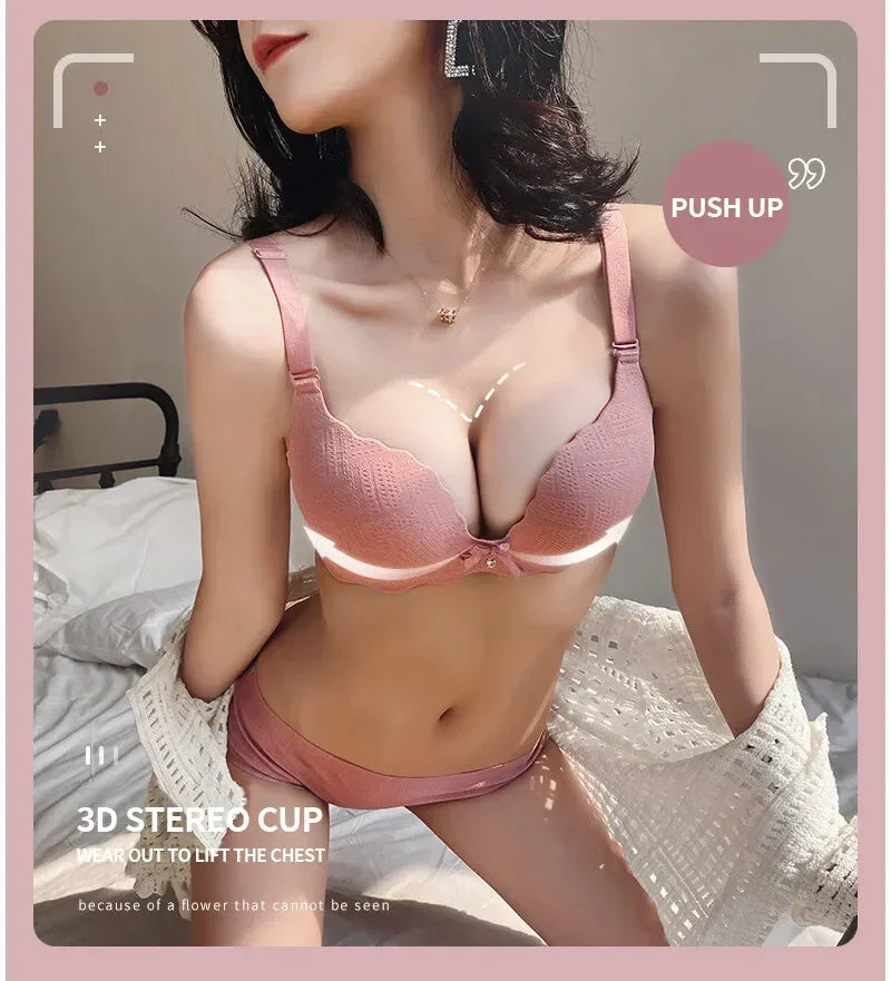 Seamless Push Up Women Bra Comfortable Adjustable Lingerie Wireless Sexy Bras 3/4 Cup Bralette Girl Brassiere Femenina