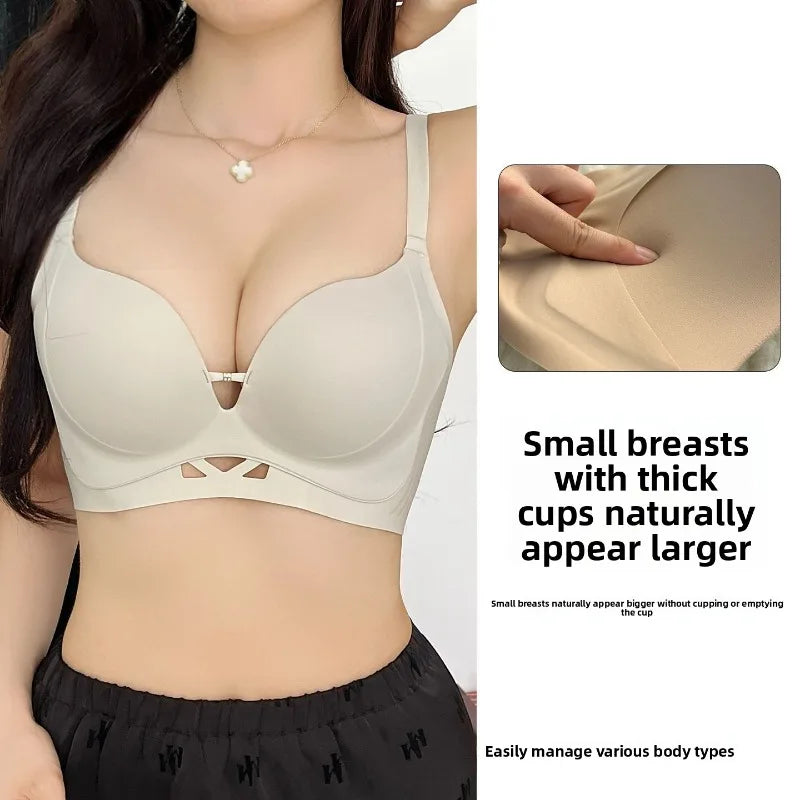 Push Up Bras for Small Chest  Invisible Skin Tone Plunge Bra with Lift No Show Coverage Comfortable Minimizer Strapless Adhesive