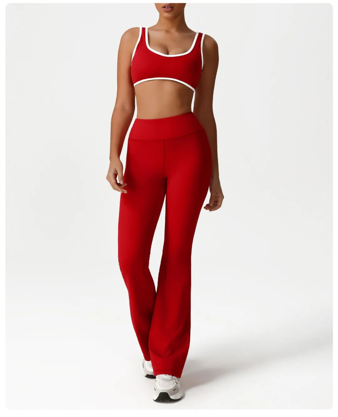 Backless Yoga Bra Quick Drying Shock-proof Fitness Sports Bra High Waist Butt Lifting Flared Pants Casual Workout Gym Yoga Bra