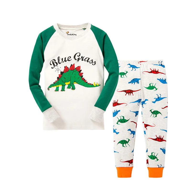 Boys Pajamas Sets 2 to 3 4 5 6 7 8 Years Cotton Long Sleeve Toddler Boy Pijama Autumn Winter Kids Sleepwear Set Children Clothes