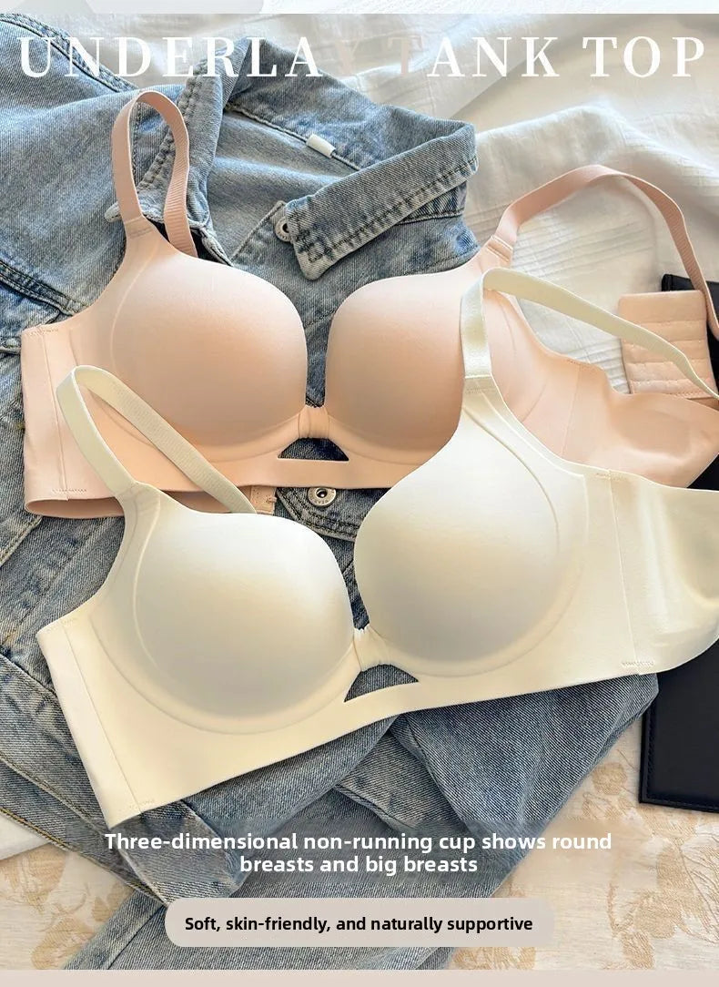 Anti Sagging Bra for Small Breasts, Seamless Wireless Bra with Side Coverage, Breathable Non Padded Bralette