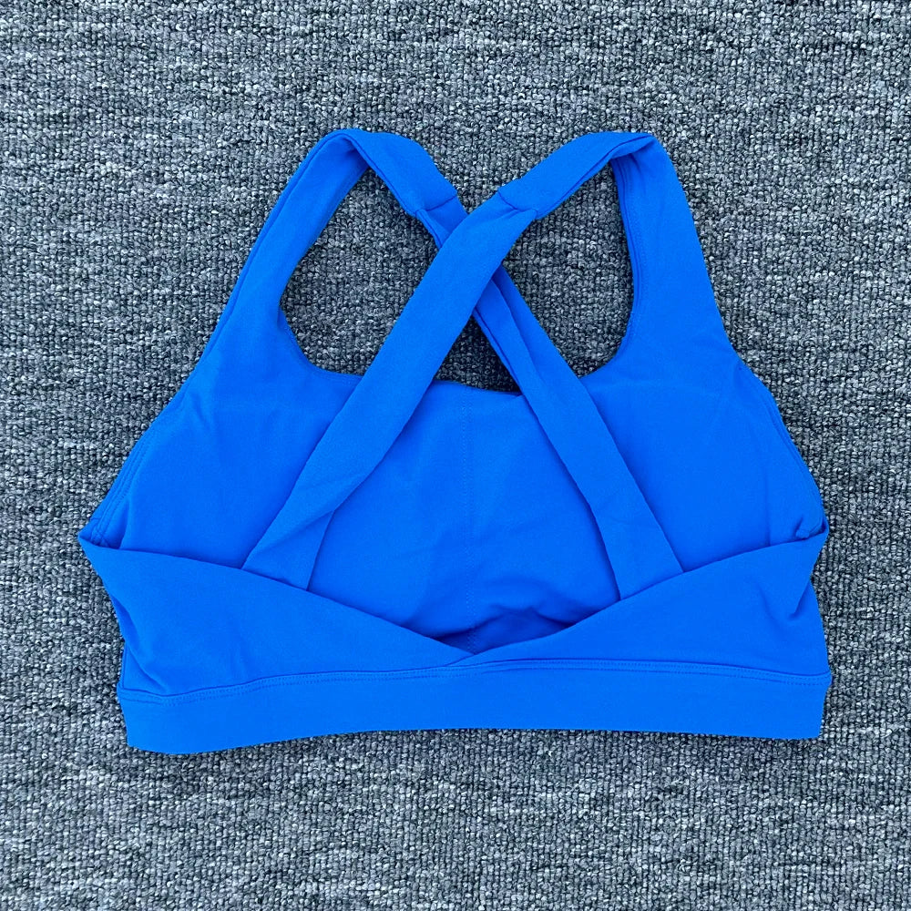 Women Cross Strap Sports Bra Top Women Push Up Sport Bra Yoga Gym Crop Top Brassiere Fitness Top Sport Bra Breathable Bras